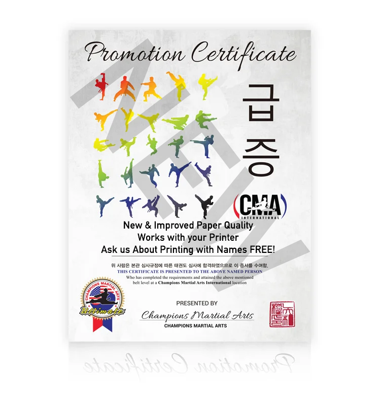 CMA Promotion Certificate